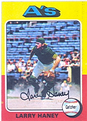 1975 Topps Mini Baseball Cards      626     Larry Haney UER